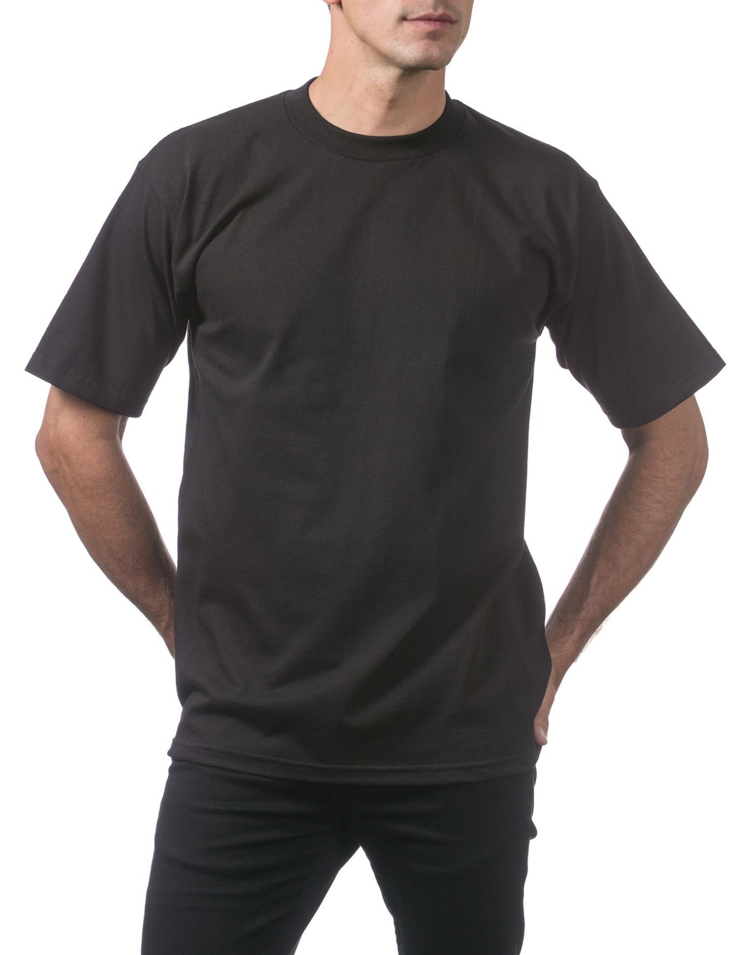 Men's Heavyweight Plain Blank Basic Black T-shirt 5.6 oz