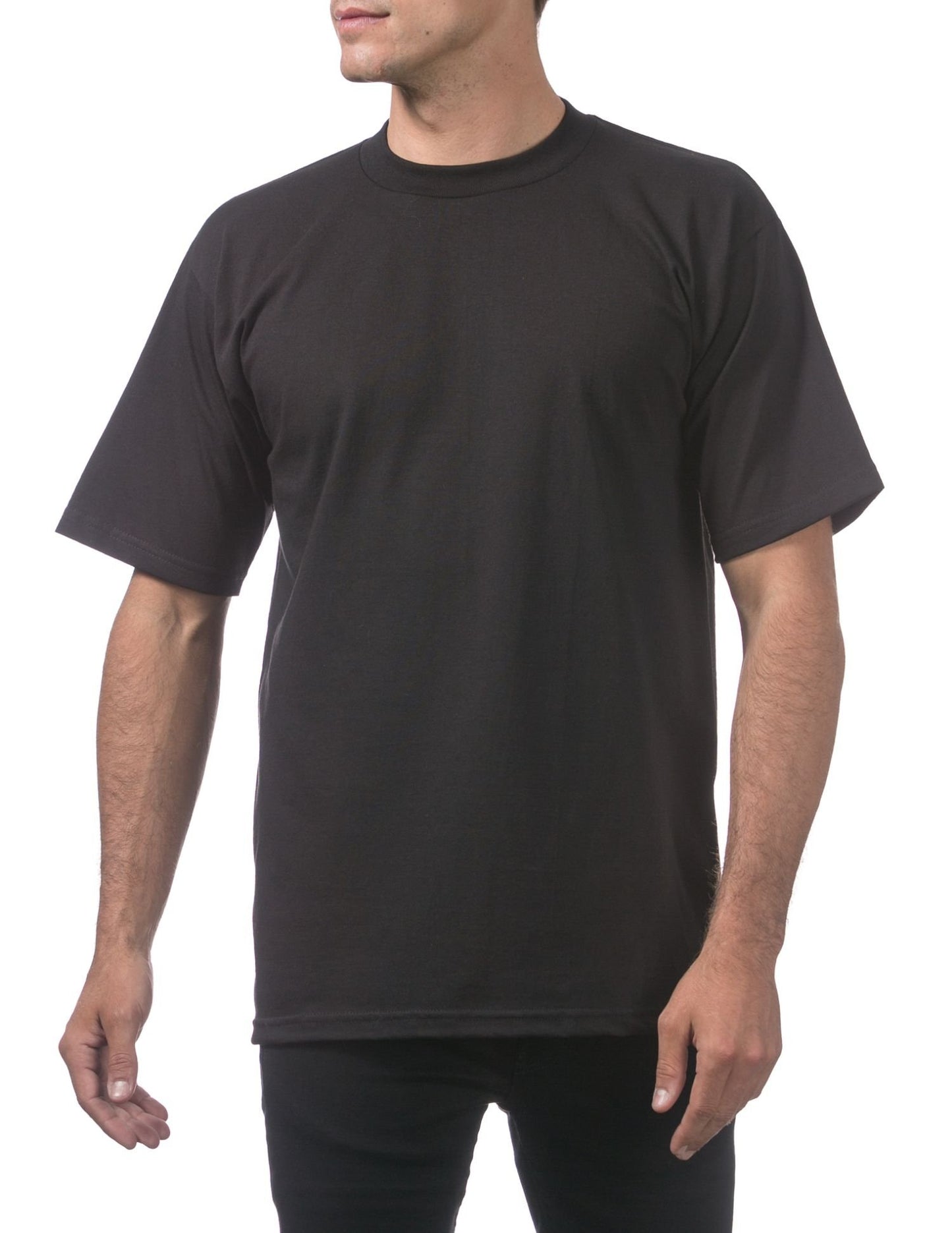 Men's Heavyweight Plain Blank Basic Black T-shirt 5.6 oz