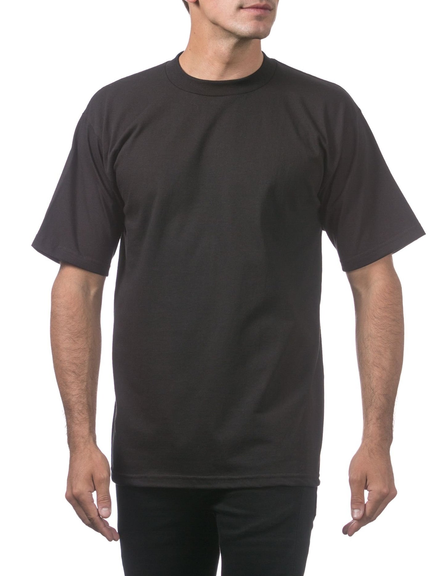 Men's Heavyweight Plain Blank Basic Black T-shirt 5.6 oz