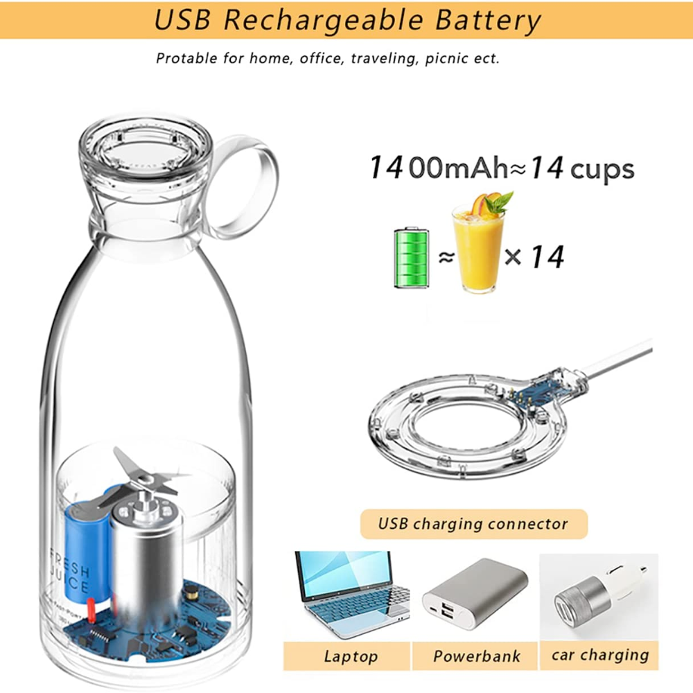 Portable On-The-Go Juicer Blender – Blend Anywhere, Anytime!