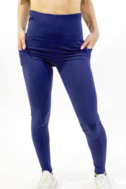 Seajoy Athletic High-Waisted Capri Leggings with Hip Pockets