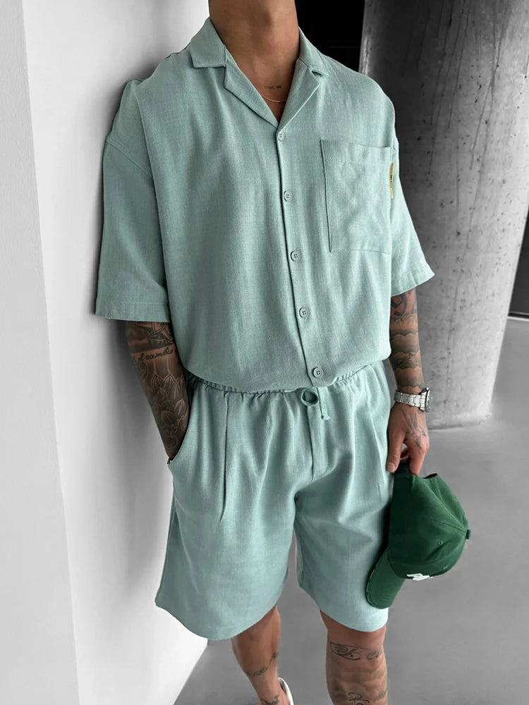 Cool comfortable men beach vacation shorts set