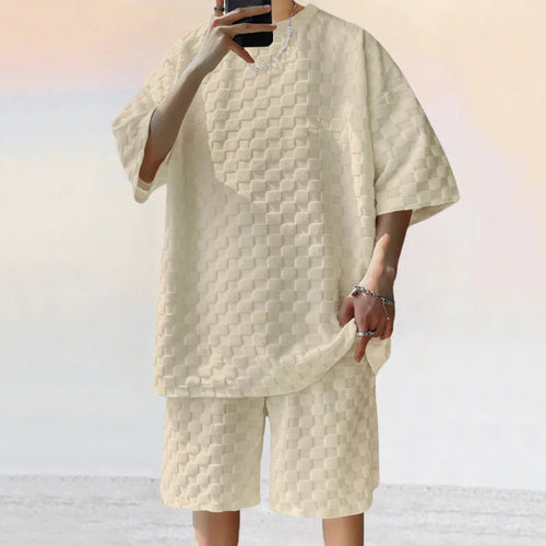 Men Leisure Oversized Two-piece shorts Set