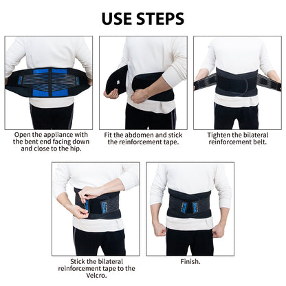 Breathable Mesh Lumbar Support Belt with 6 Stays for Men Women Protect